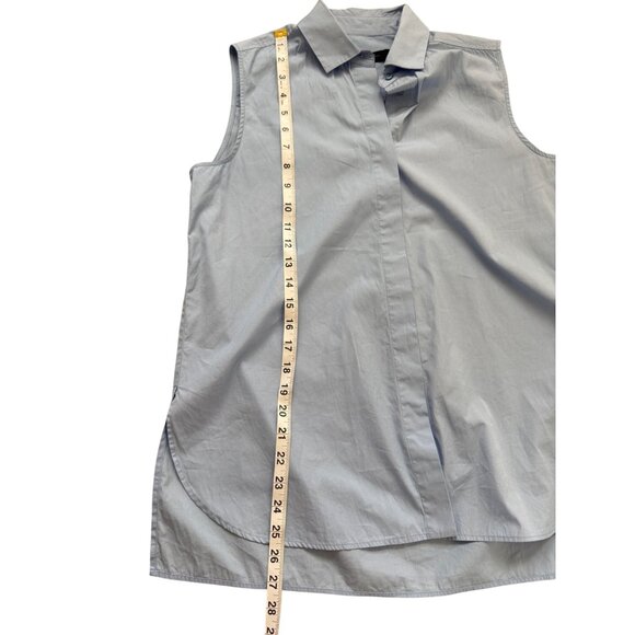 Max Mara Weekend Top Sleeveless Button-Up Light Blue Embroider Butterfly Size M - Picture 7 of 7